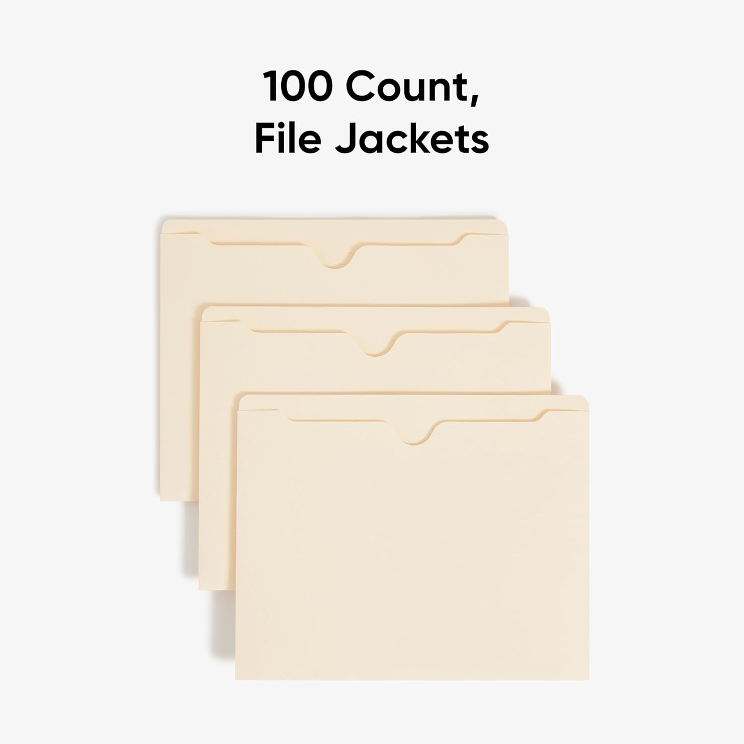 File Jacket, Reinforced Straight-Cut Tab, Flat-No Expansion, Letter Size,