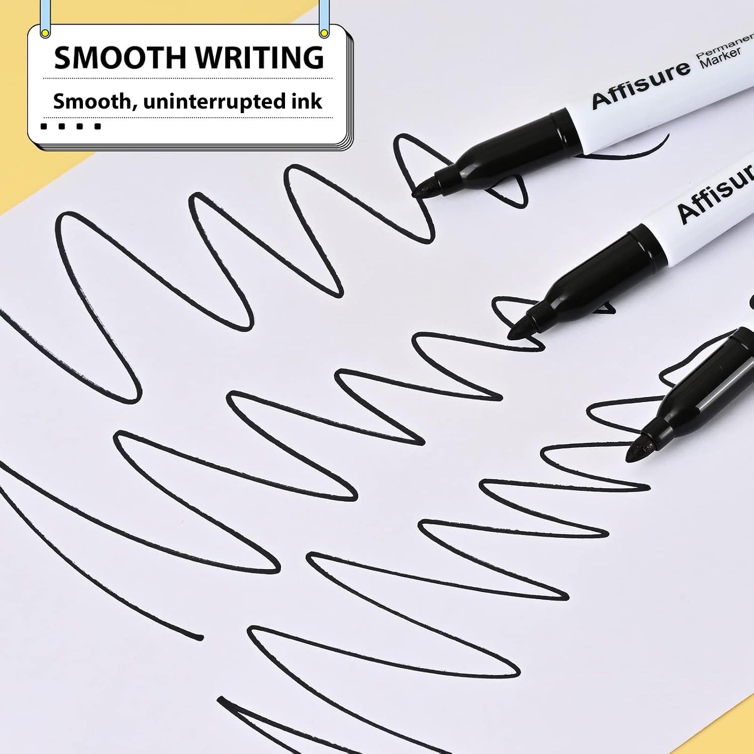 Affisure Permanent markers, 100 packs permanent 1 Count (Pack of 100), Black