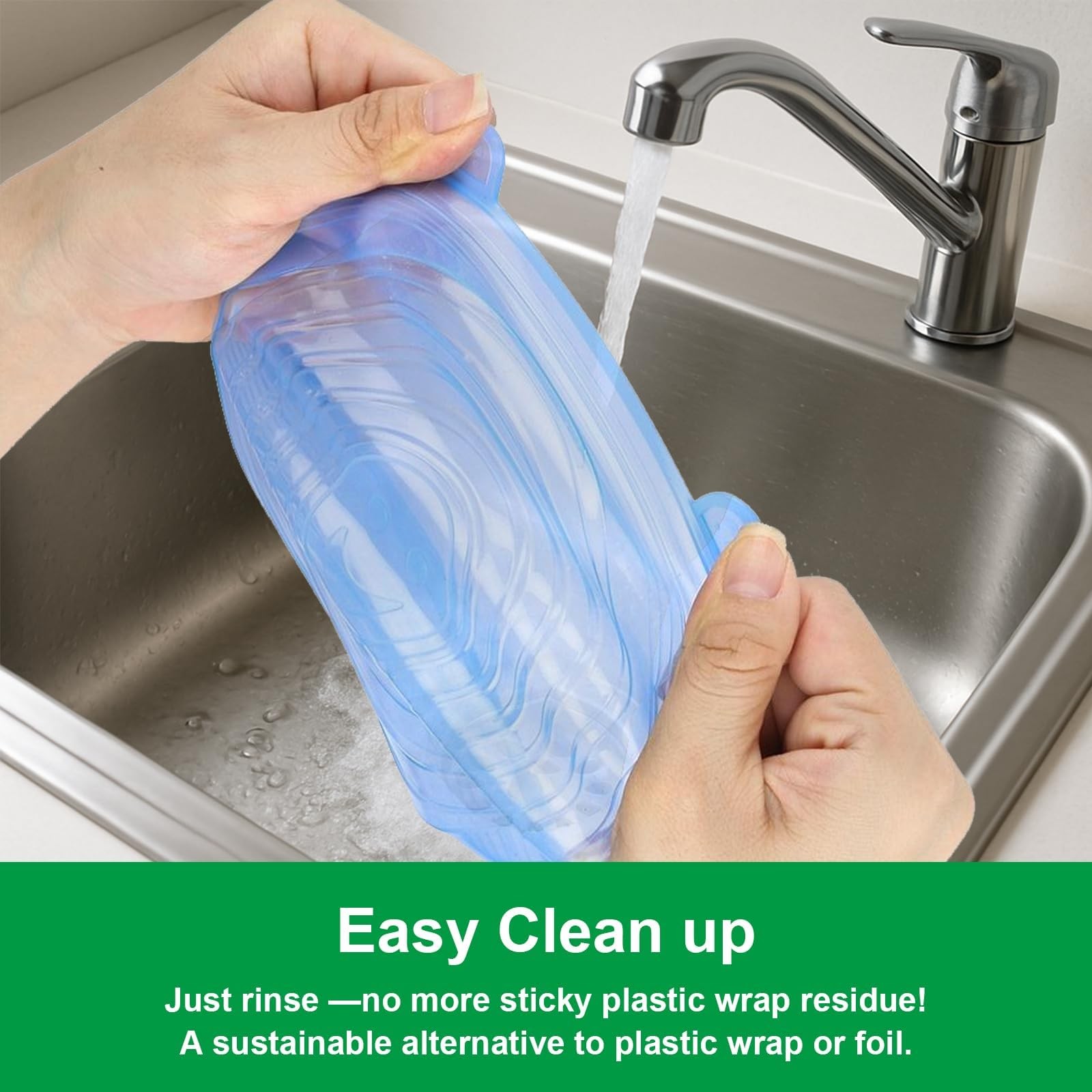 Silicone Stretch Lids – 6 Pack 2.6in, 3.7in, 4.3in, 5.5in, 6.3in, 7.7in, Blue