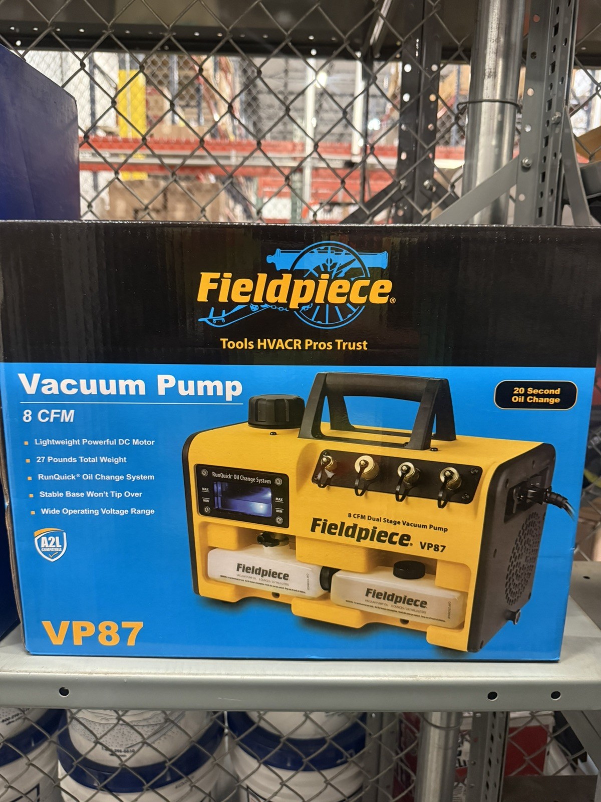 FIELDPIECE VP87 RUNQUICK DUAL STAGE VACUUM PUMP 8 CFM BRAND NEW SEALED