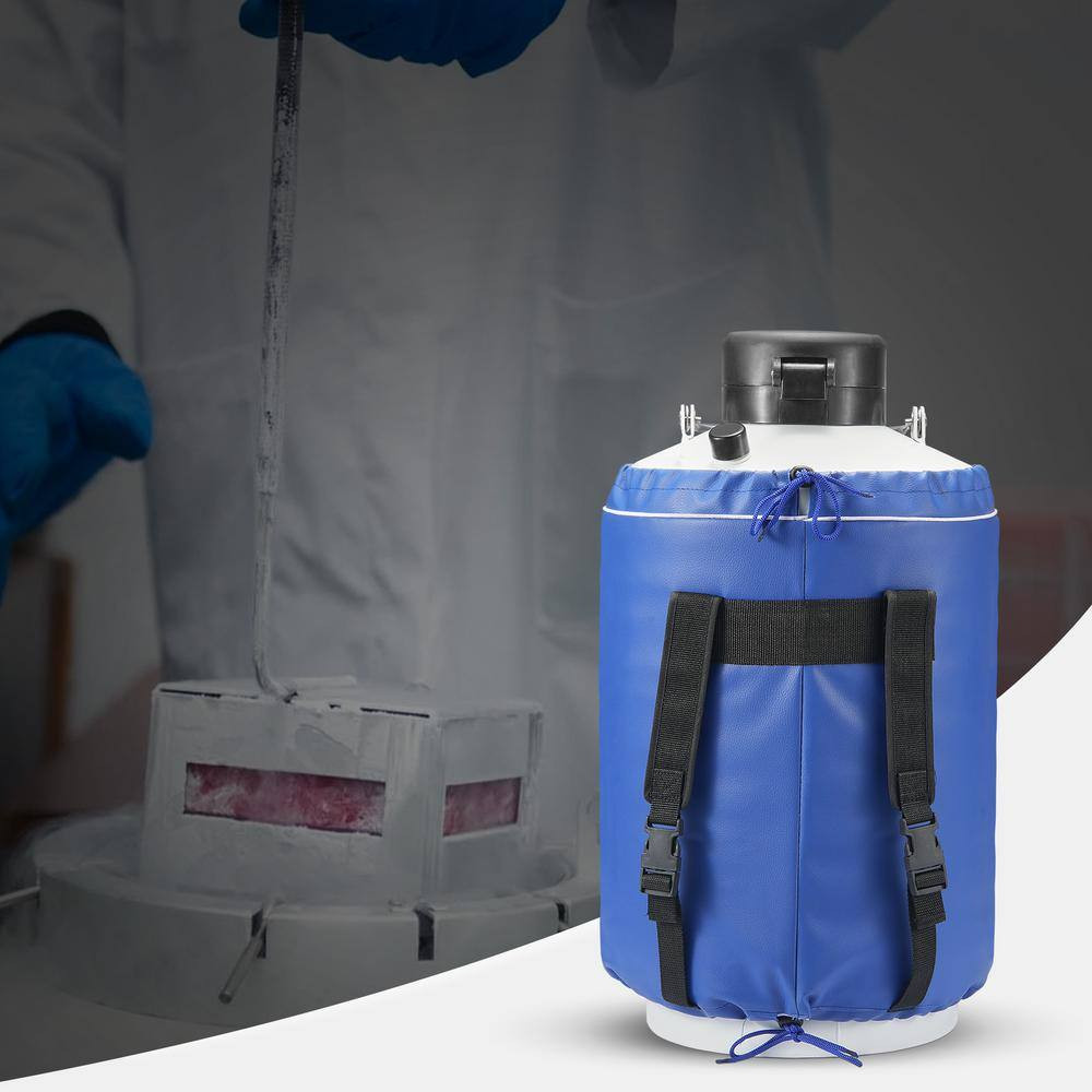 Liquid Nitrogen Tank 10 L Aluminum Alloy LN2 Container Dewar 6 Canisters, Carry