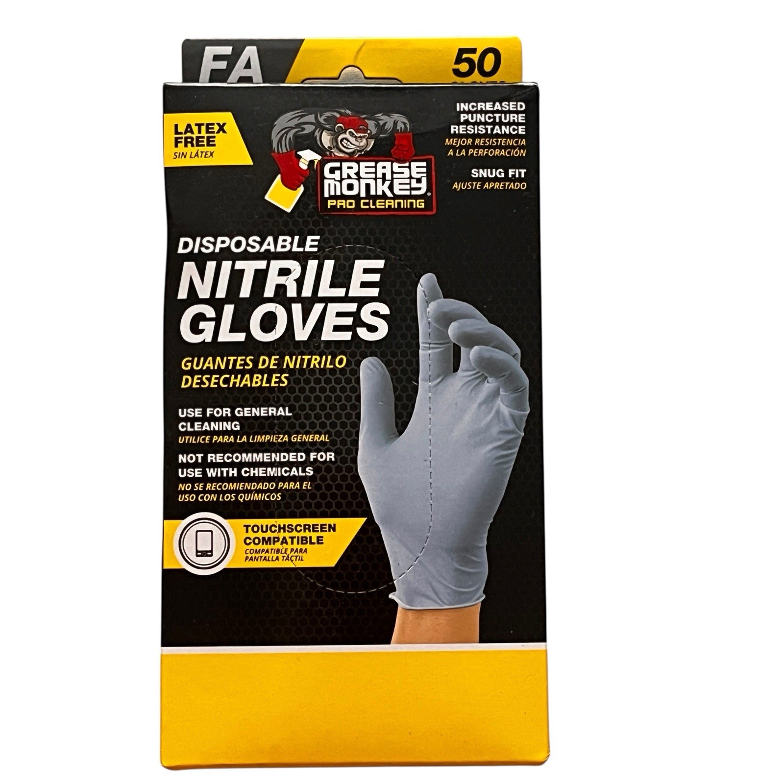 Grease Monkey Pro Cleaning Latex Free Nitrile Gloves Box of 50 Gloves NEW