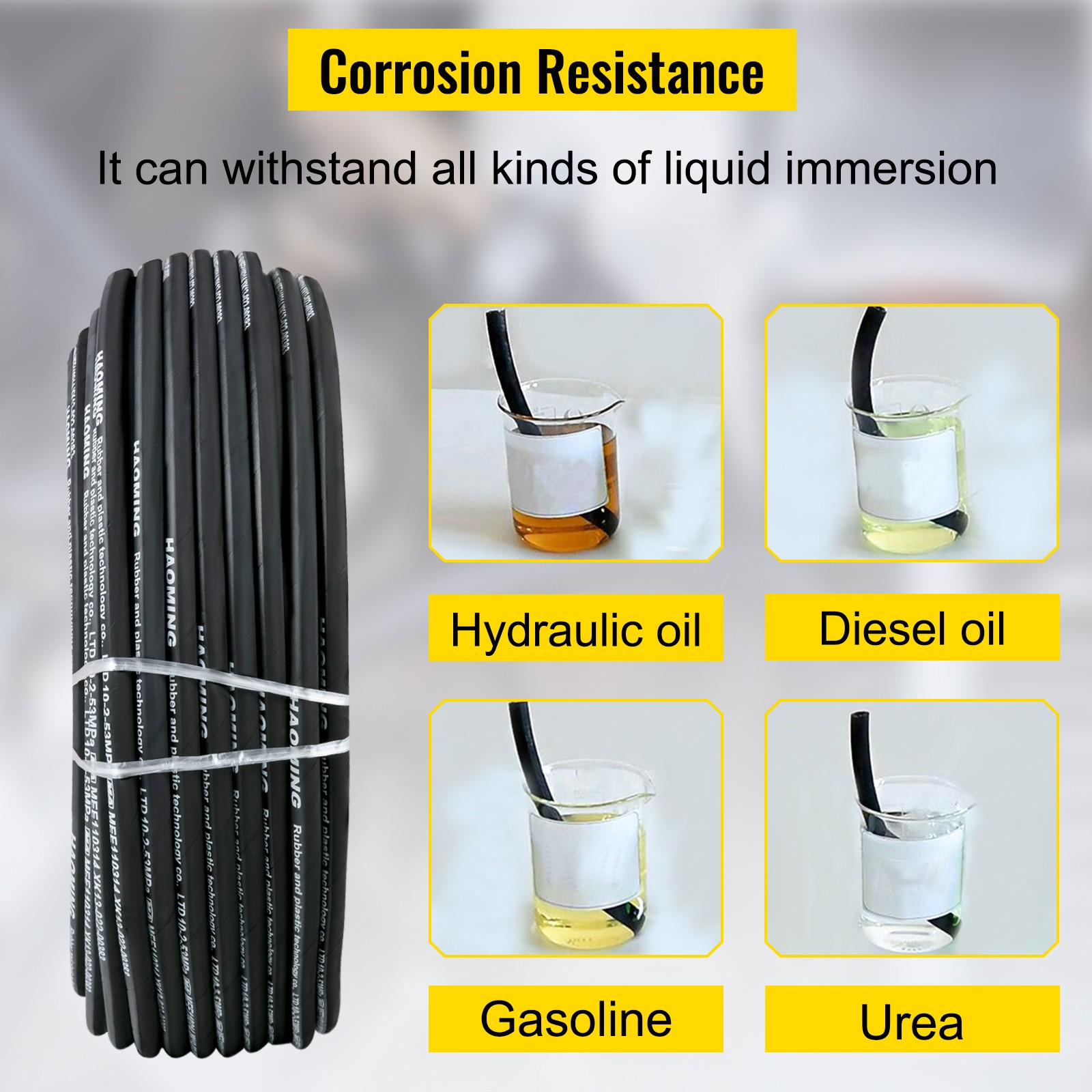 UimosoHydraulic Hose 3/8″ Hydraulic Oil Hoses 328 Feet Maximum Pressure 5000 PSI