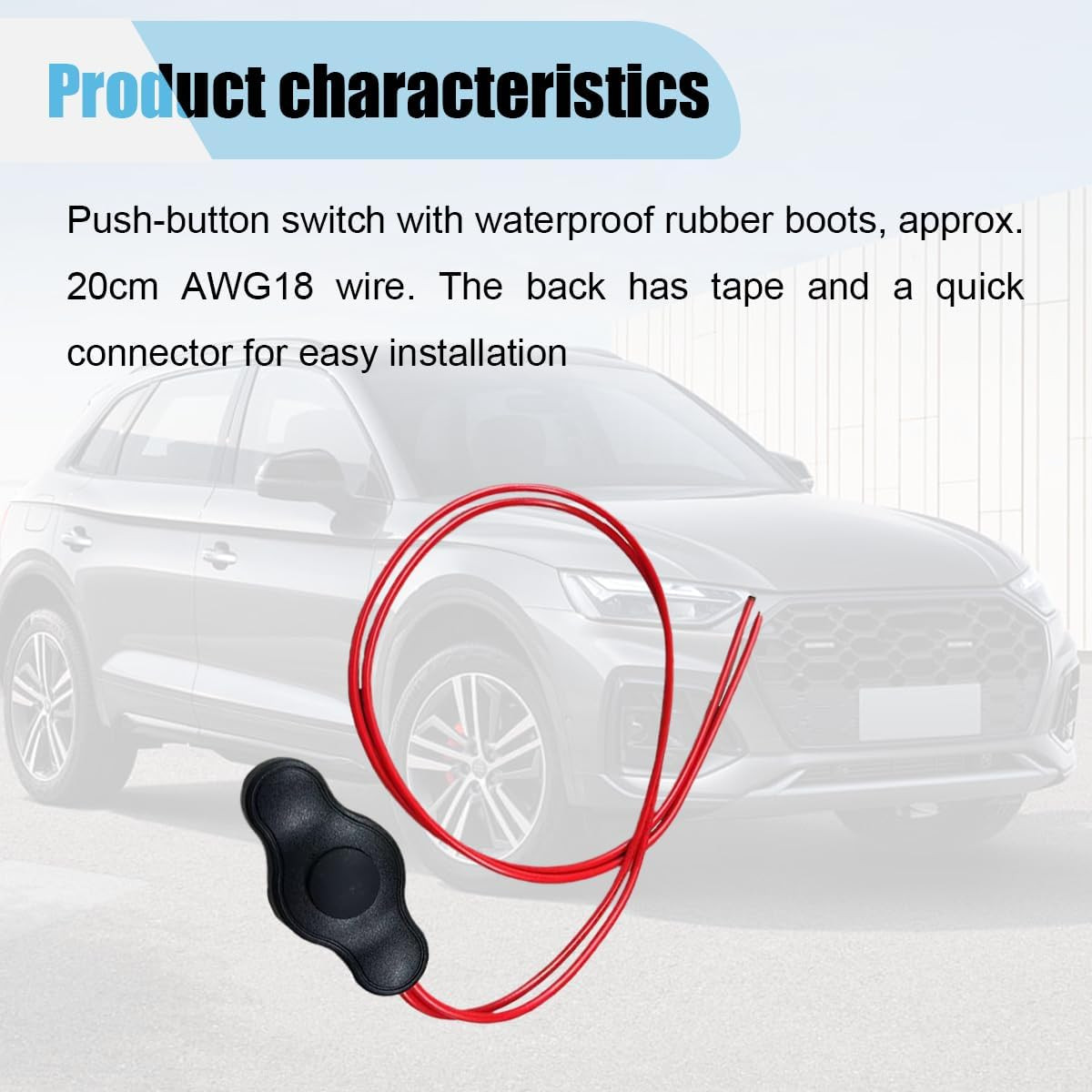 12V Waterproof Push-Button On-Off Switch – Mini Button Switch with Quick Connect