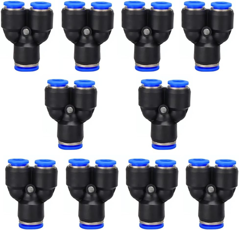 3/8″ OD Push to Connect Y Spliter 3 Way Wye Quick Push Lock Adapter (Pack of 10)
