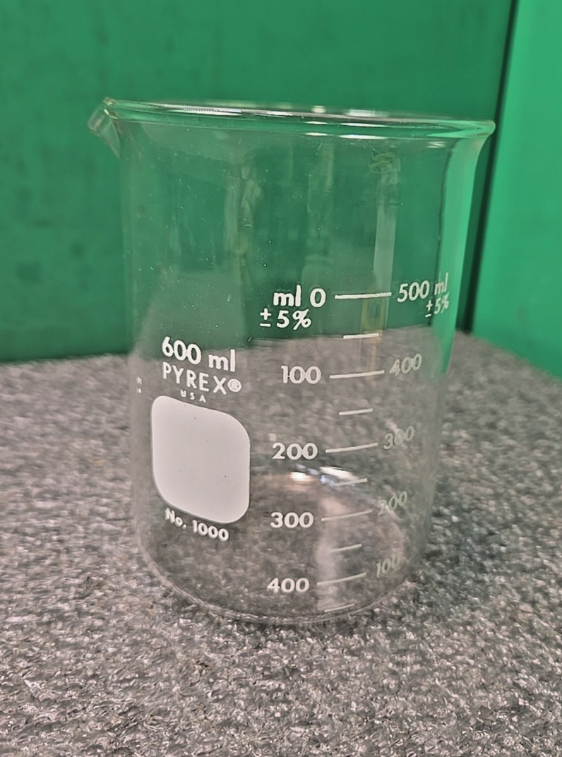 Corning Pyrex Cat No 1000-600 Griffin Low Form 600 mL Beaker