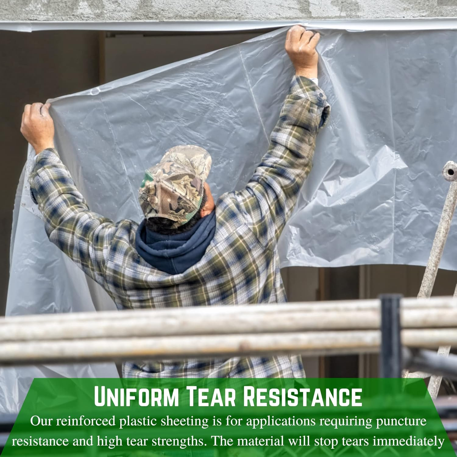 Dura Skrim 10 Mil Clear Plastic Sheeting – 24′ x 15′ Heavy Duty Vapor Barrier