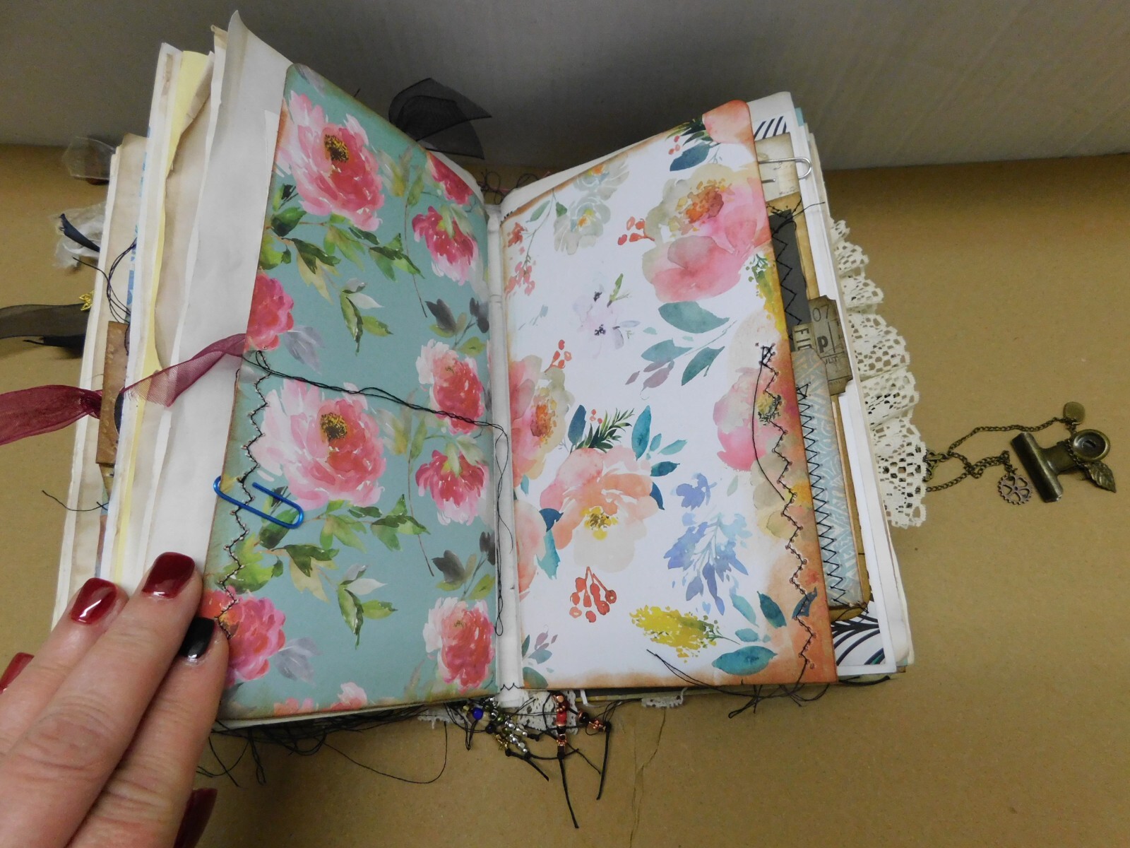 Junk Journal Handmade Chunky Vintage Style Handmade Hardcover /Ephemera Biege