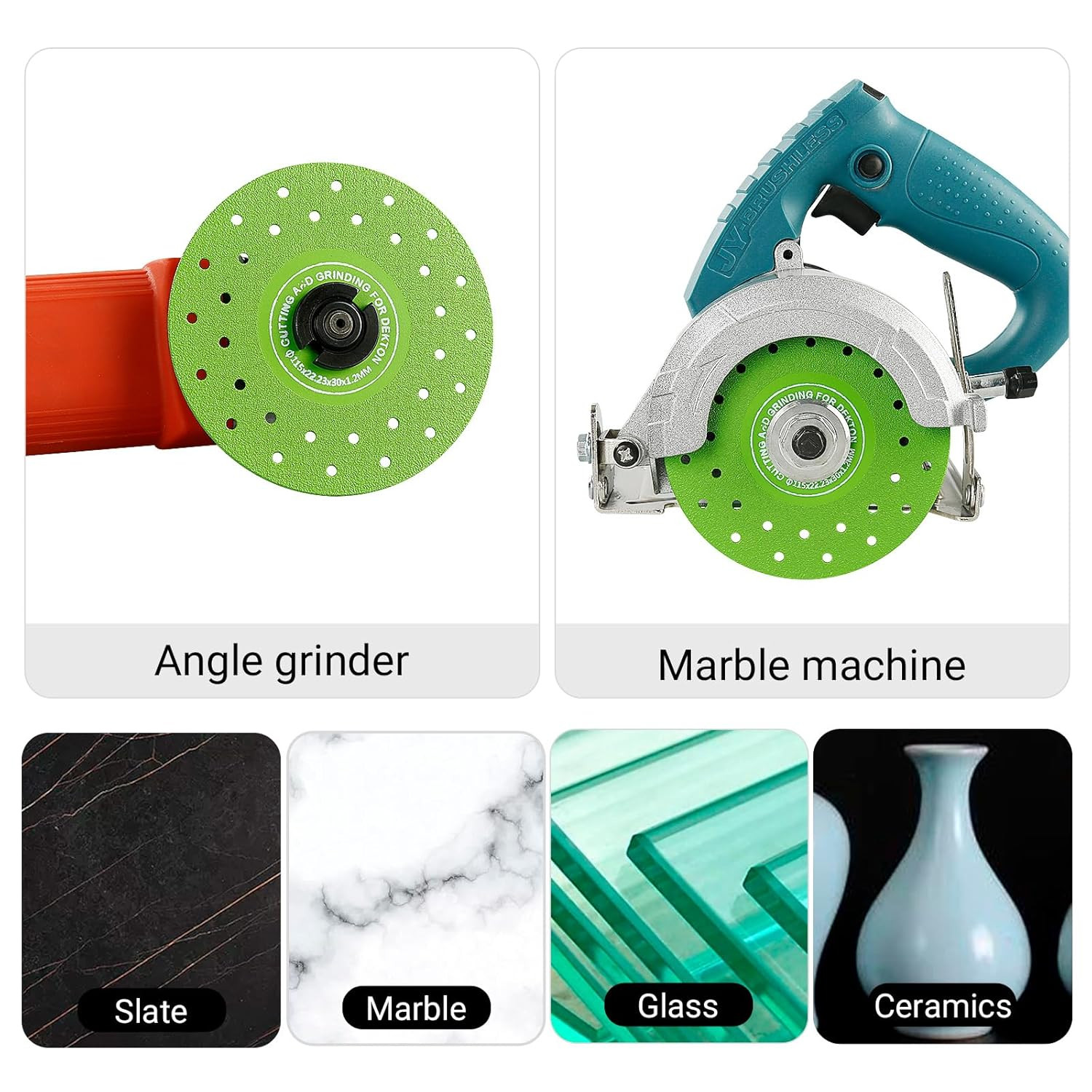 LOZLIN 3 PCS 115MM Vacuum Brazed Ultra-Thin Multi-Pore Flat Abrasive Sheet Disc