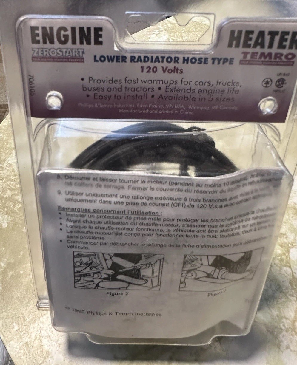 Tisco ZeroStart TEMRO 120V GEH100 ENGINE HEATER 3200001 1 Inch Dia New