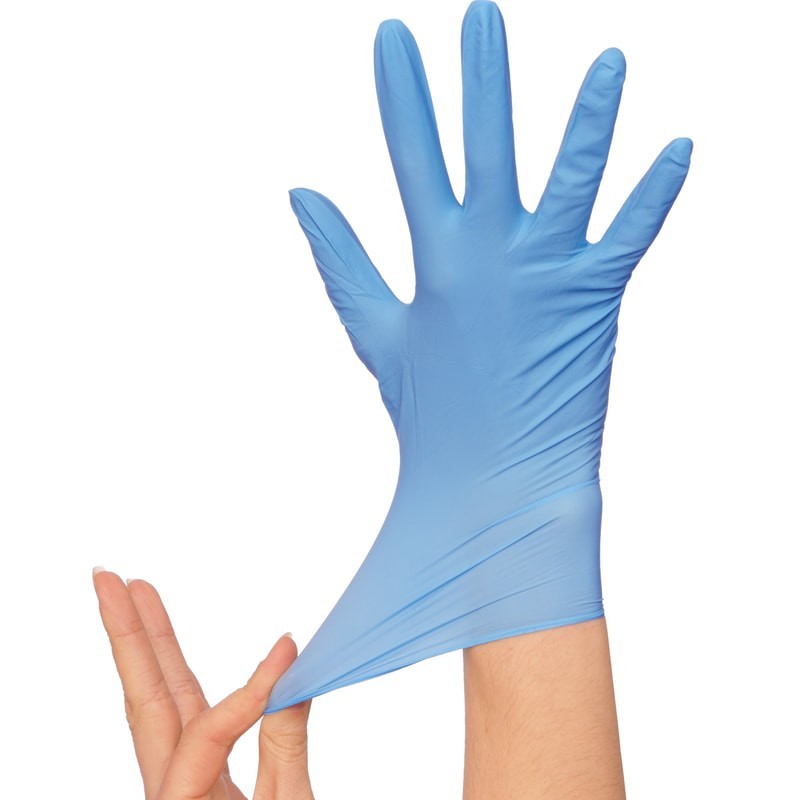 Blue Nitrile Exam Gloves 3.5mil Powder Free Latex-Free Disposable 100/Box