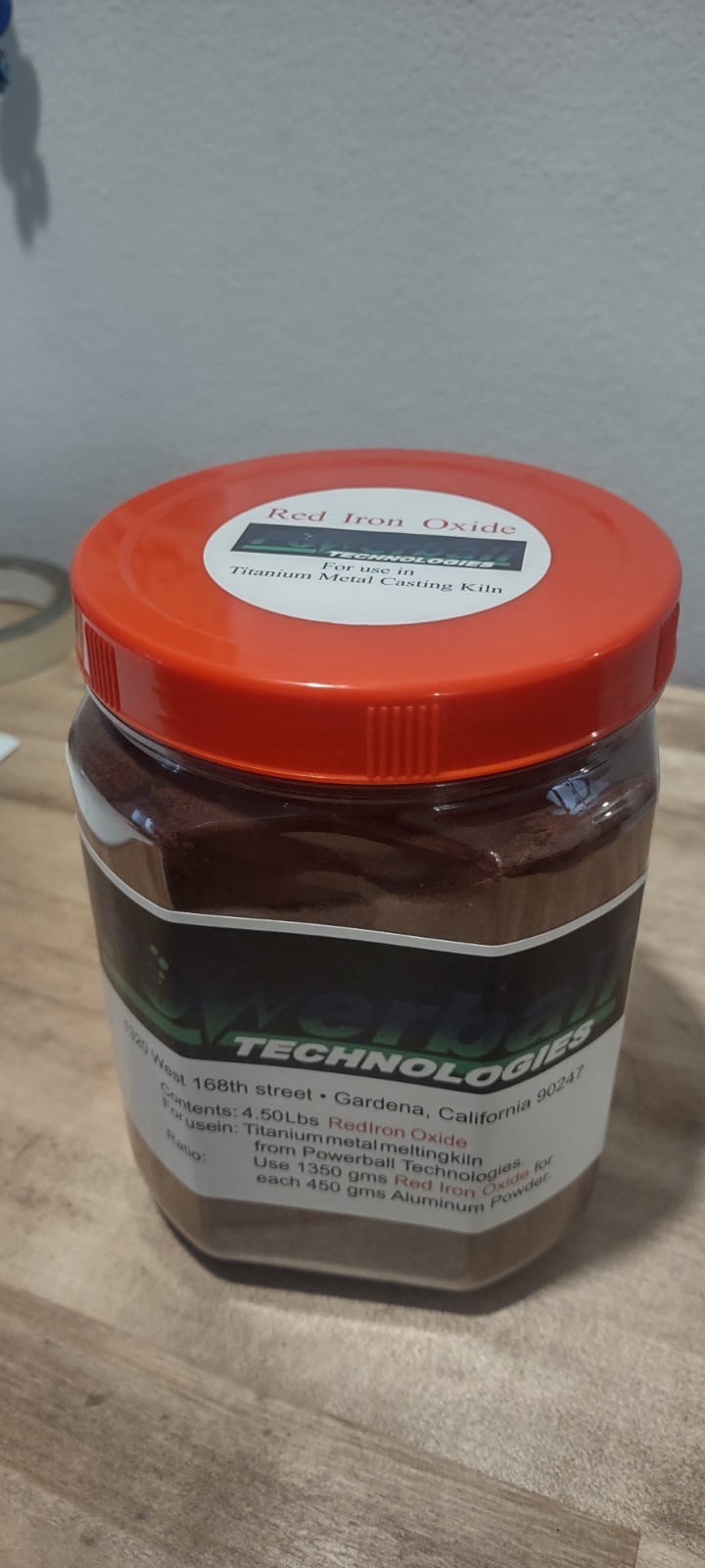 4.50 Pounds Red iron oxide powder