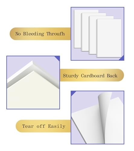 Note Pads 3×5 In, 8 Pack Blank Notepad, White Scratch Pads for Writing, 50 Sh…