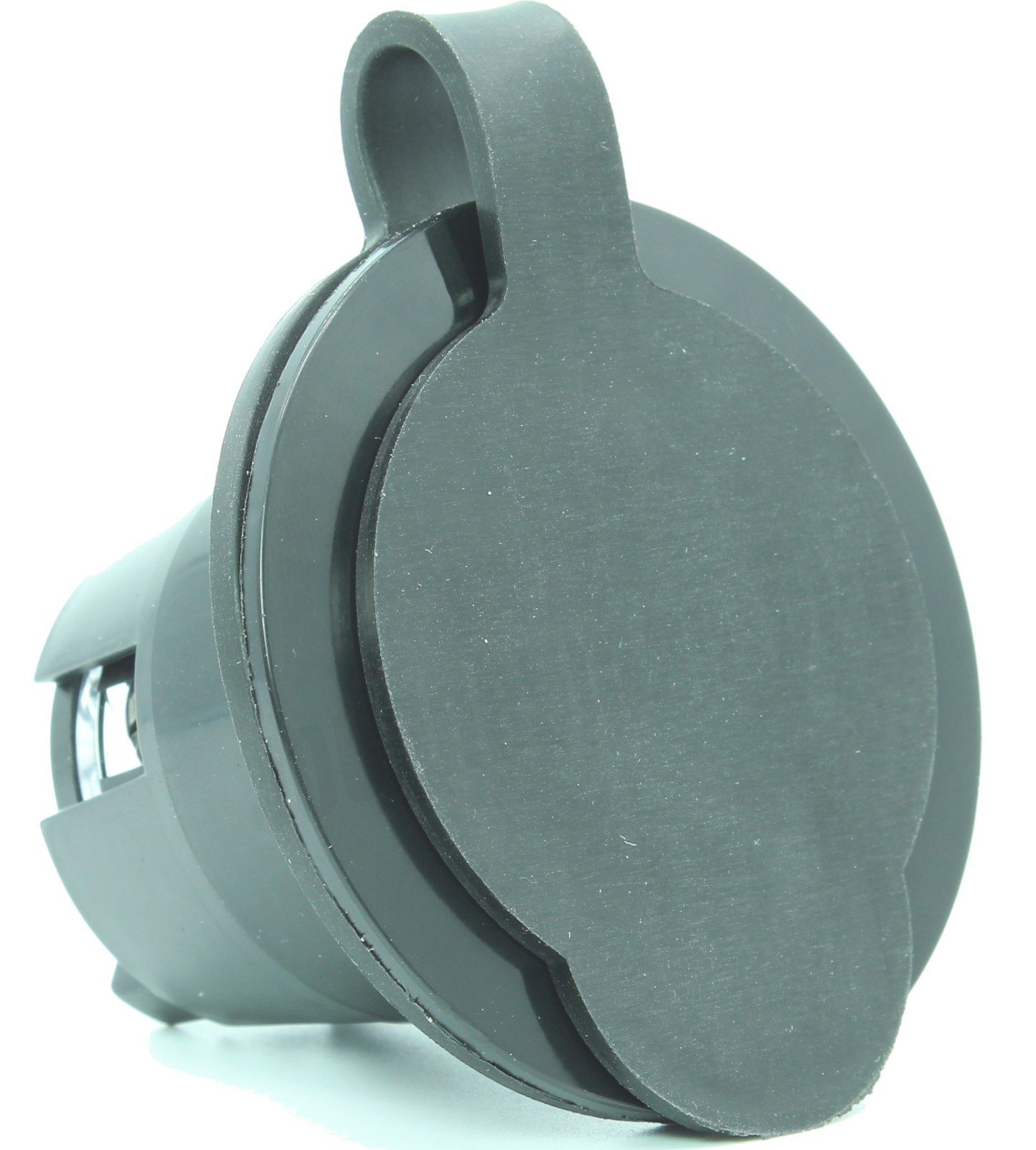 Flanged Power Inlet Rubber Waterproof Flip Cover 1.73″ Cap 2 Pole 110V 15A 5278