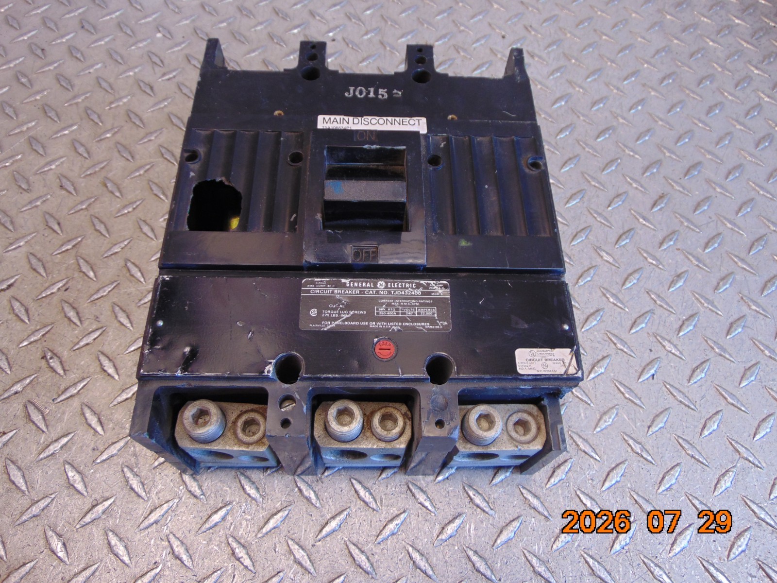GE TJD432400 400A 400 AMP 3-POLE CIRCUIT BREAKER see description
