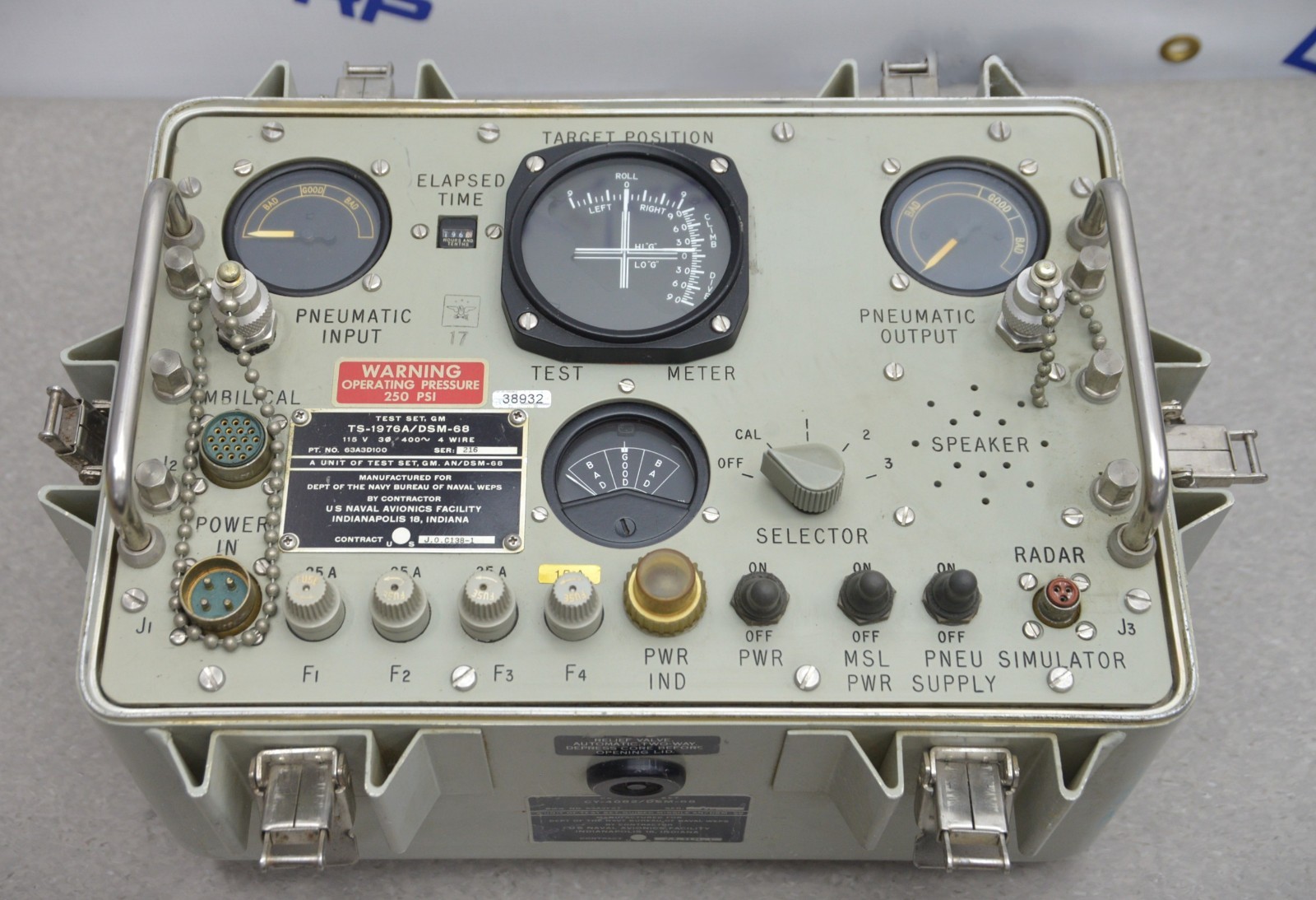NAVEWEPS Guided Missile Test Set AN/DSM-68 63A3D100 – 1965