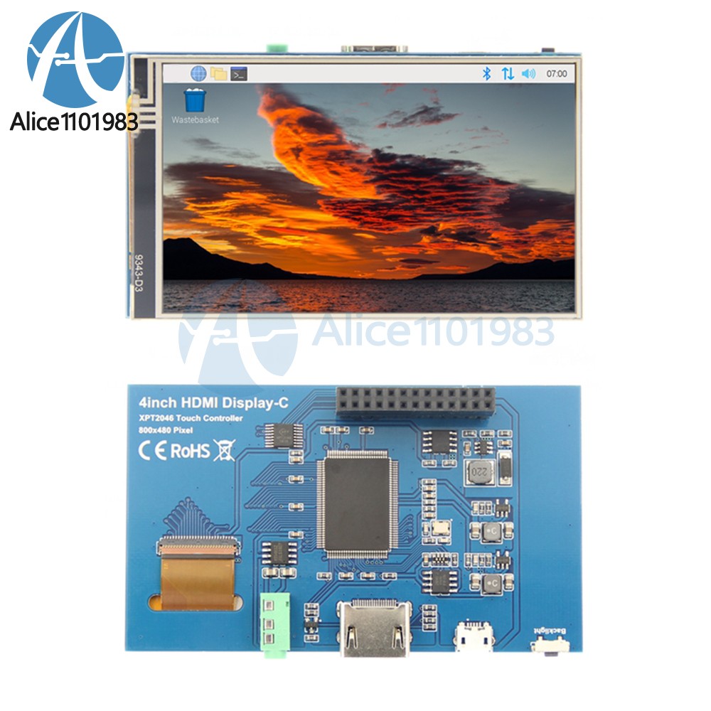 4″ LCD Touch Screen Display Module 800*480 TFT IPS for Raspberry Pi 3 4 B/B+
