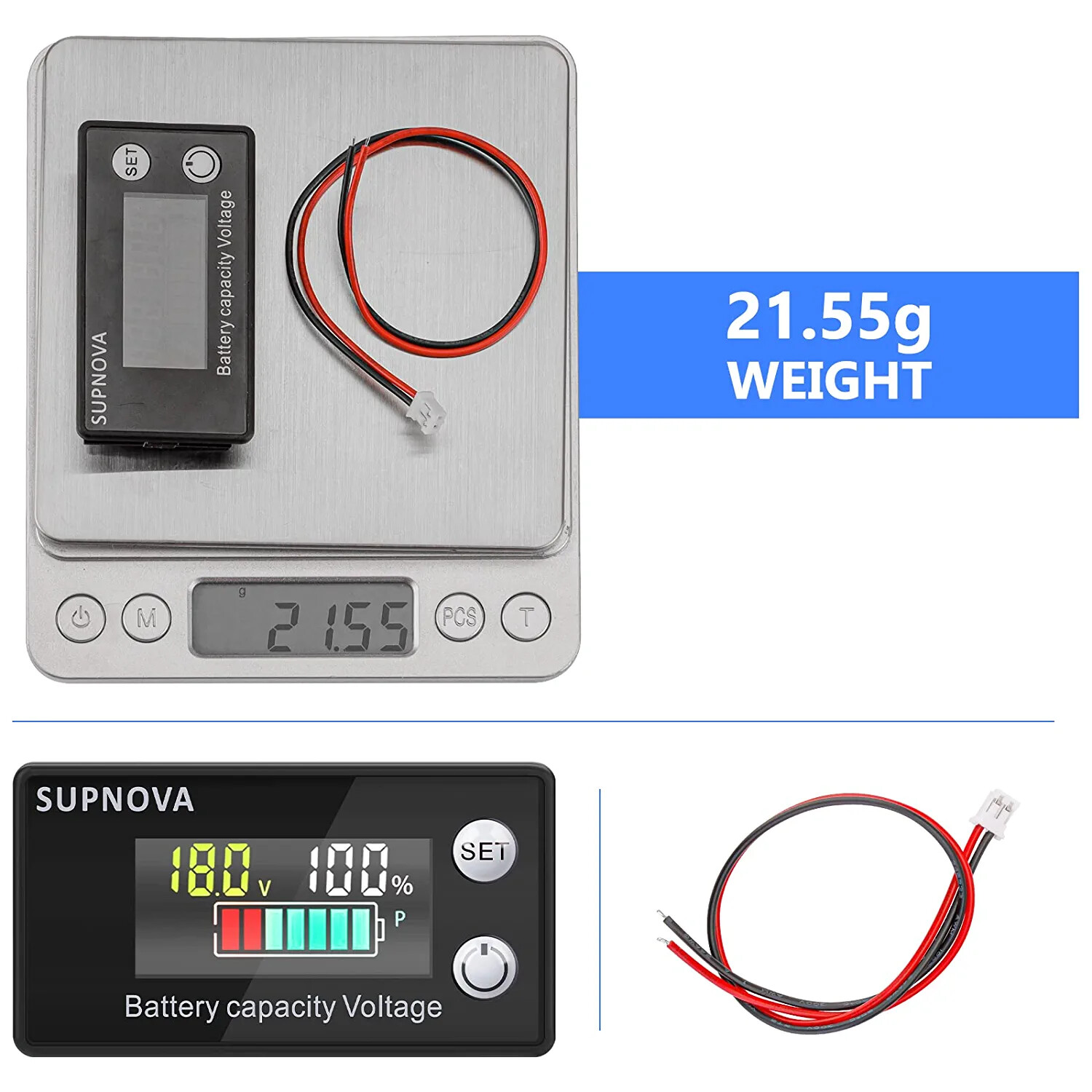 2x12v 24v 36v 48v 60v 72v Battery Monitor,Car Golf cart Battery Indicator Meter