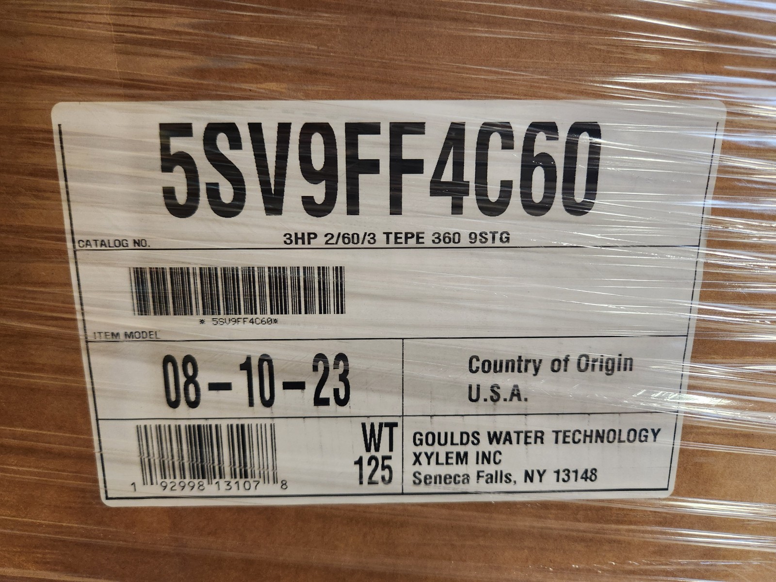 NEW 5SV9FF4C60 GOULDS e-SV Vertical Multistage Pump w/ Motor 3HP 3500RPM