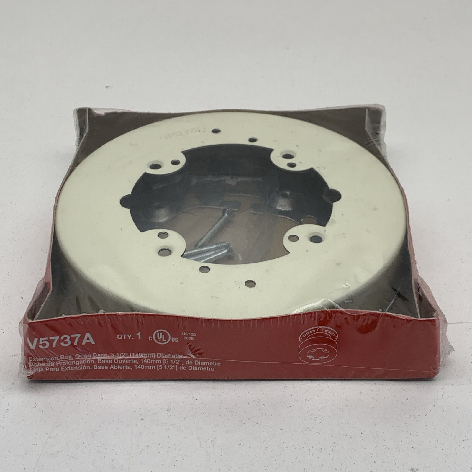 Wiremold V5737A Open Base Round Extension Box Fitting 2-Gang 5-1/2″