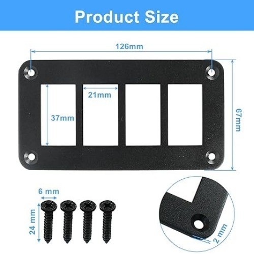 4 Gang Rocker Switch Panel Housing Holder, Rocker Toggle Switch A Size: 4 Gang