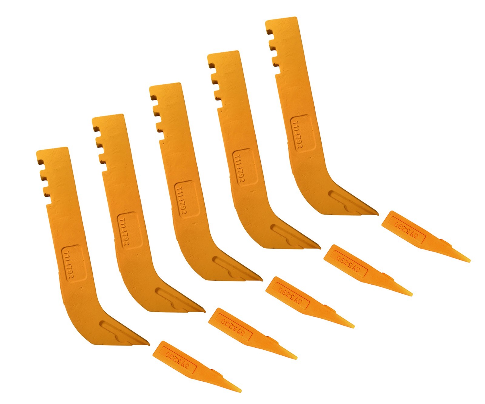 5 Scarifier Shanks & Tips, Fits Many John Deere Motor Graders- T114792, T6Y5230