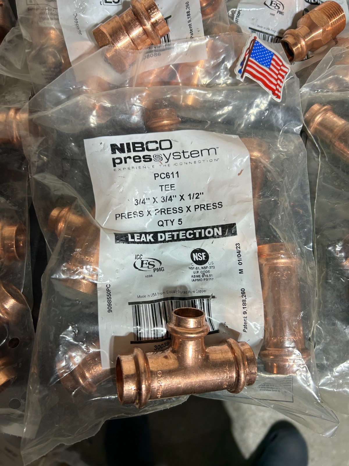 125 – NIBCO VIEGA PROPRESS COPPER PRO PRESS FITTINGS 3/4″ NIB. MADE IN USA