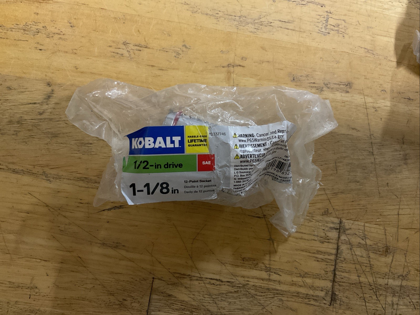 KOBALT 1/2″ DRIVE 12PT IMPACT SOCKET 1-1/8in 337746