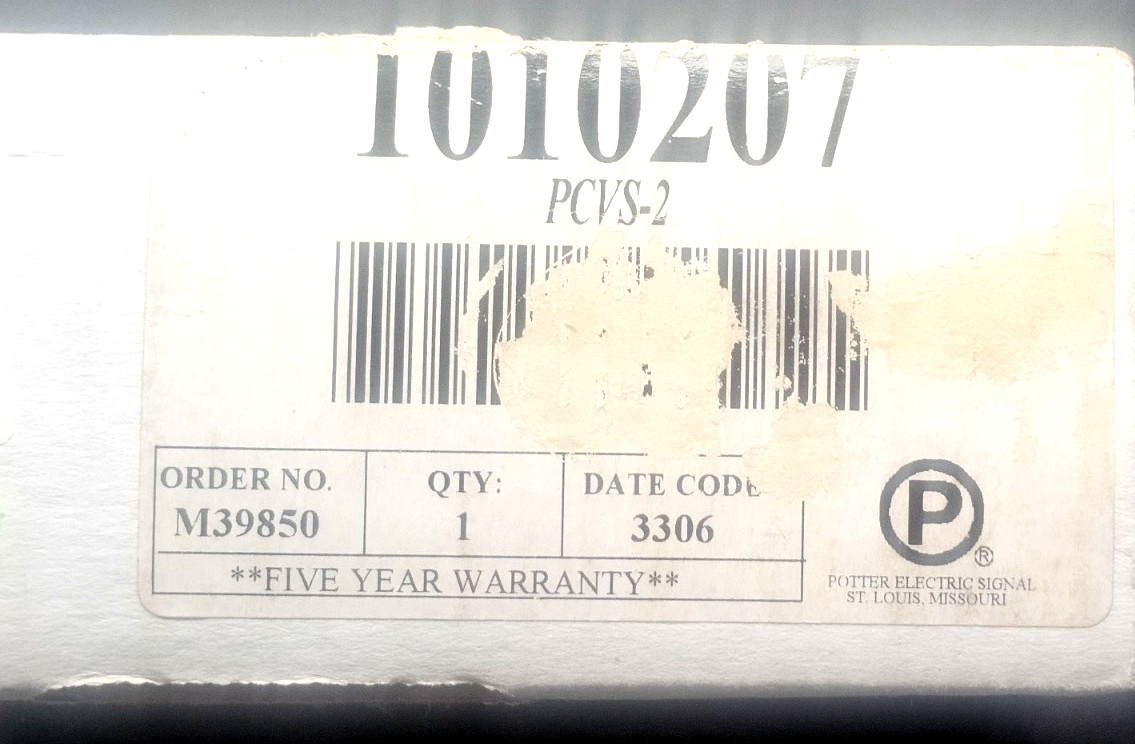 New Potter Electric Signal Control Valve Supervisory Switch PCVS-2 1010207