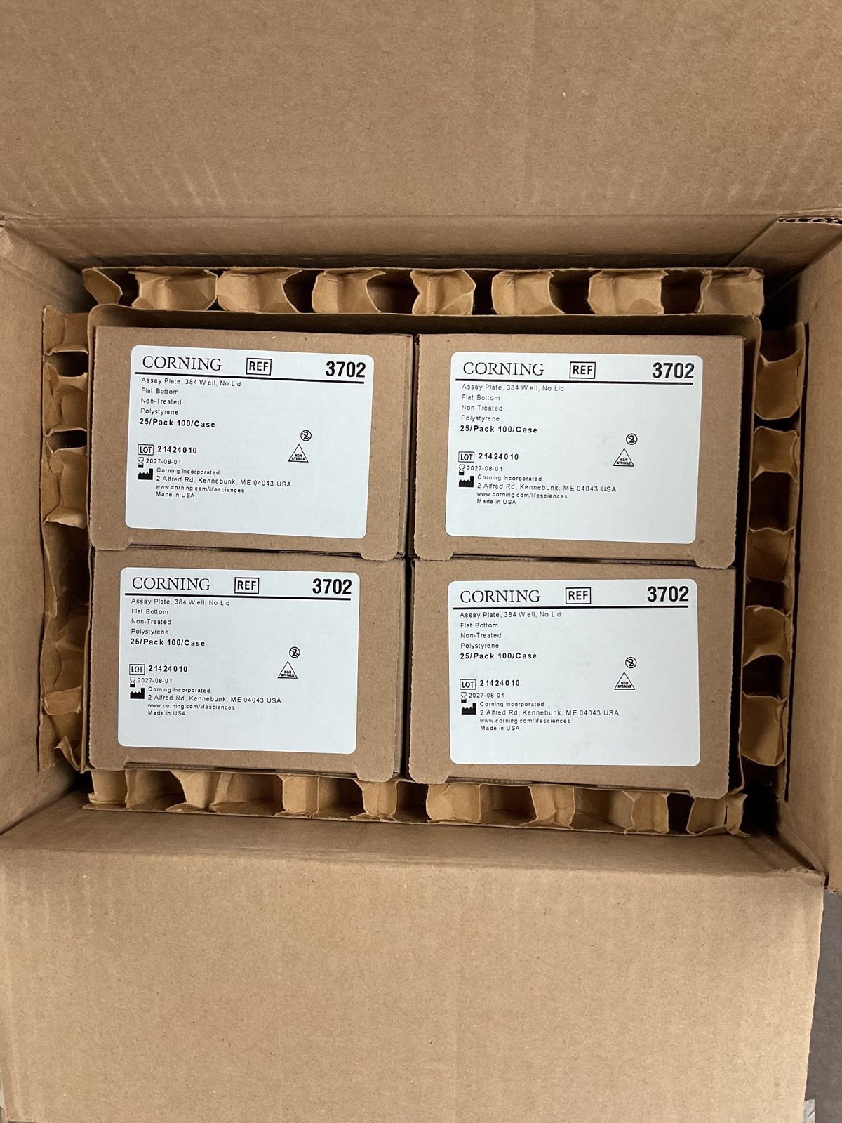 Corning 3702 384-Well Flat Bottom Microplate Exp 2027 New Open Box (Best Offer!)