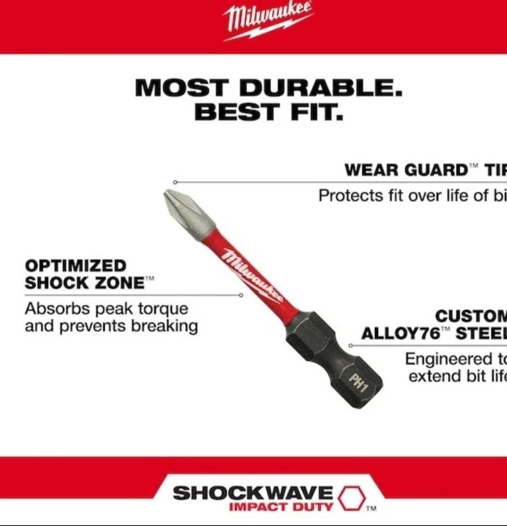 Milwaukee 48-32-4098 SHOCKWAVE Impact Duty Drill, Drive & Fasten Set – 75PC