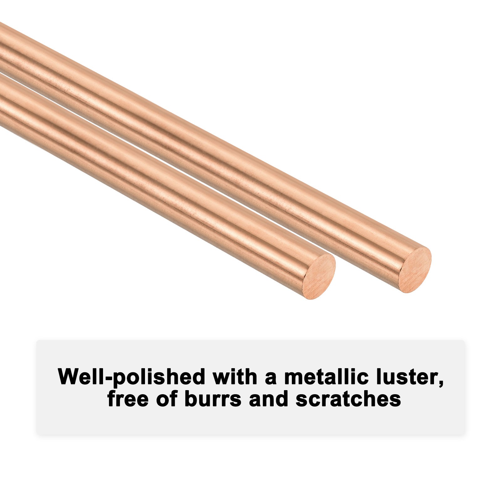 2-Pack Copper Round Rod 4mm x 300mm T2 Copper Stock