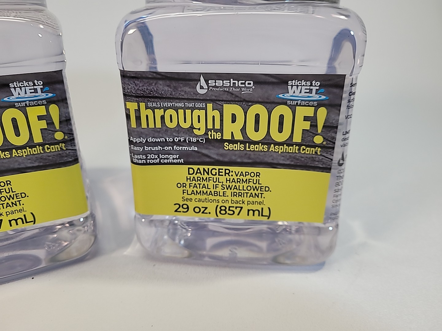 Lot of 2 Sashco 14003 Through the Roof Sealant Clear 6012405 29oz 857ml each
