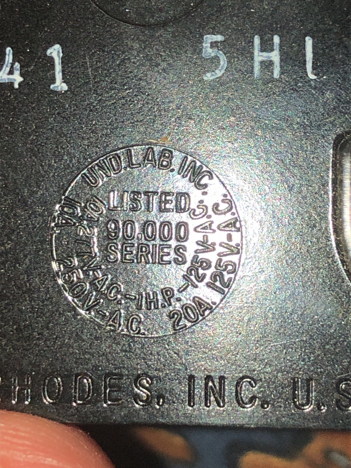 M.H. RHODES INC. TIMER 5 Hour 90241 5HL 83 (20 AMP RATED) Heavy Duty Type