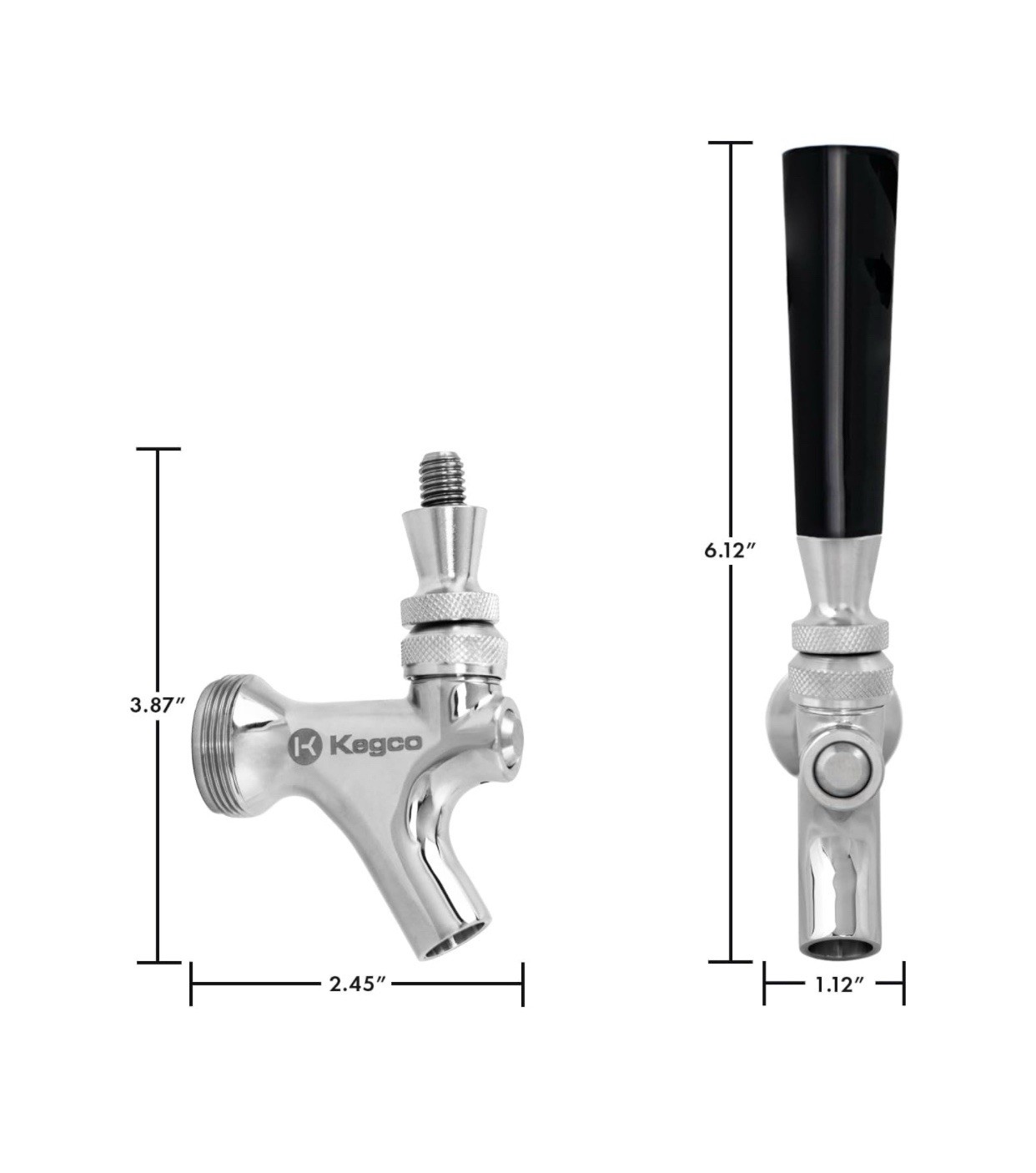 Standard Chrome Polished Draft Beer Faucet – Tap Keg Kegerator Shank Spout Beer