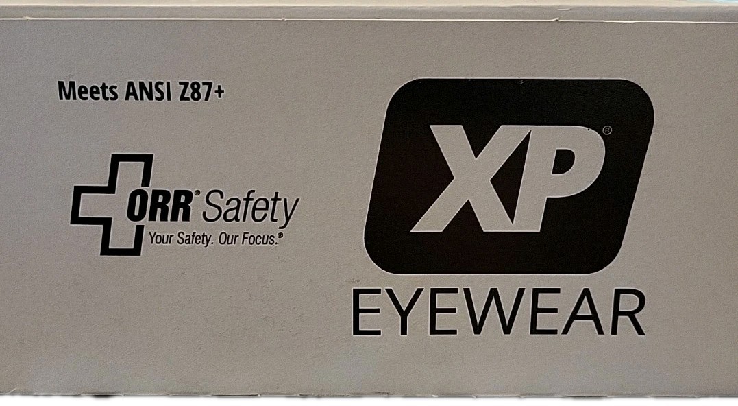 12pk XP650 Eyewear Safety Glasses Black Frame Clear Anti-scratch Lens Nose Grip