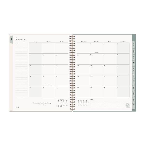 8.5"x11" 2026 Weekly/Monthly Wirebound Planner Printed Strawberry