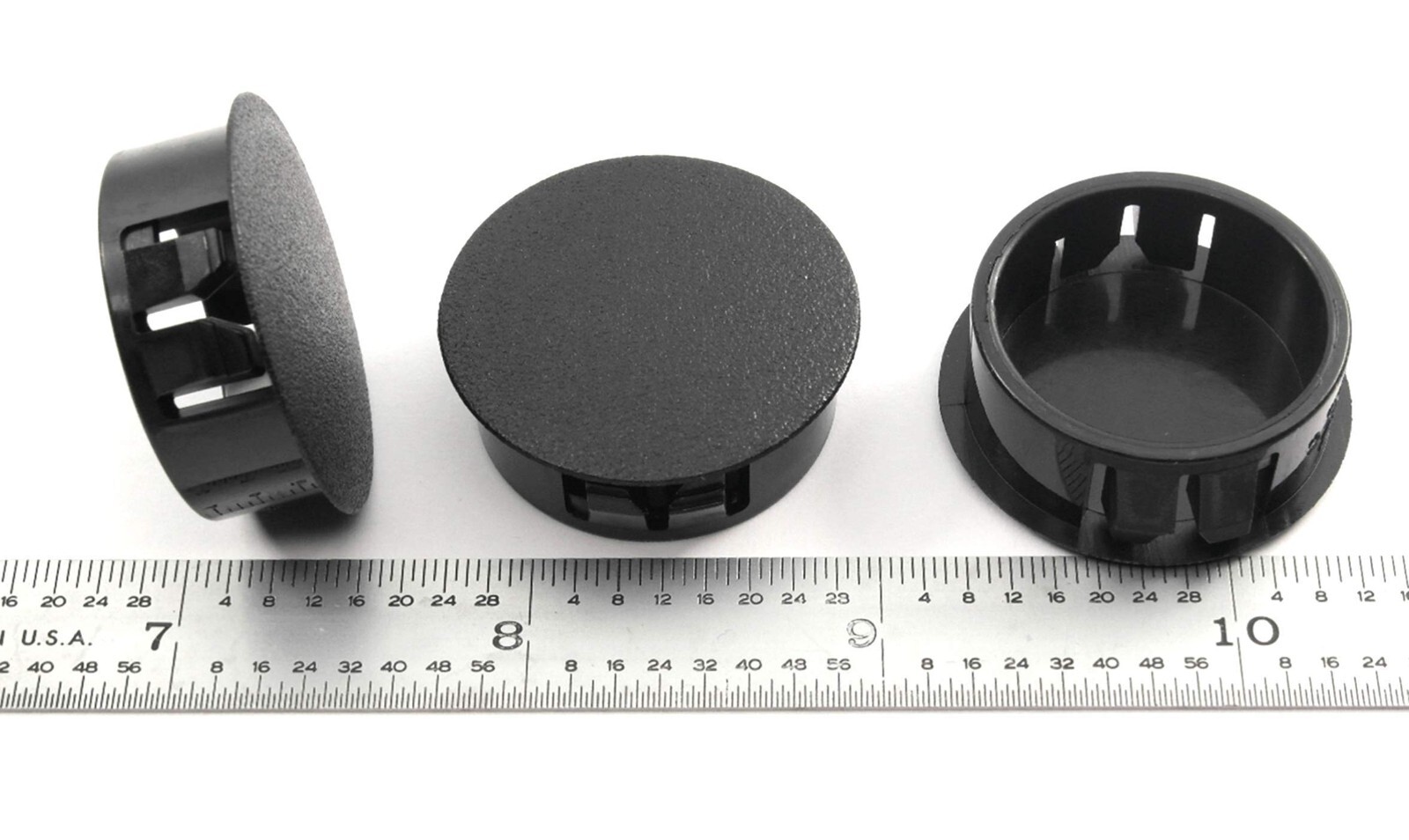 1 1/8″ Hole Nylon Locking Panel Plugs Black/White Dome Cover 1 1/4″ Top Width