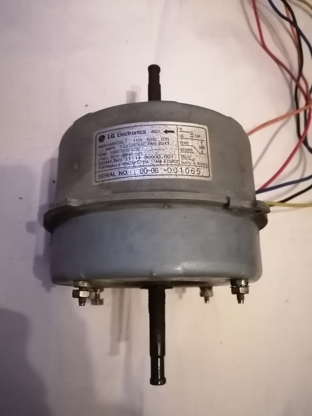 LG AMR058L1 Fedders Air Conditioner Fan Motor 11-14-90000-007