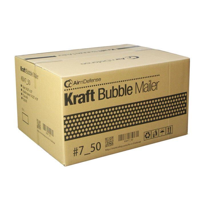 100 #7 14.25×20 Kraft Bubble Padded Envelopes Mailers Shipping Bags AirnDefense