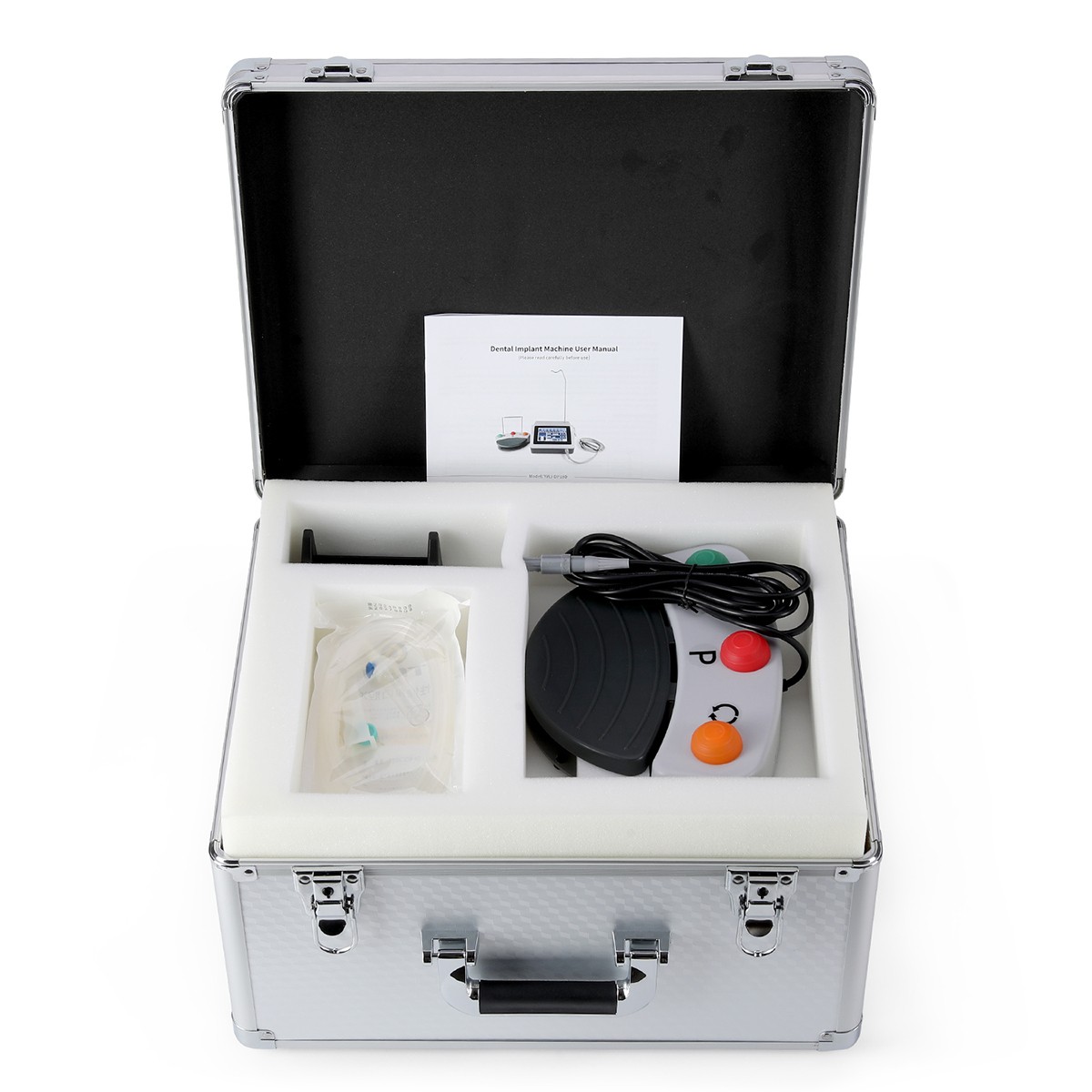 Silla plegable móvil dental portátil+unidad de turbina+lámpara LED+bandeja