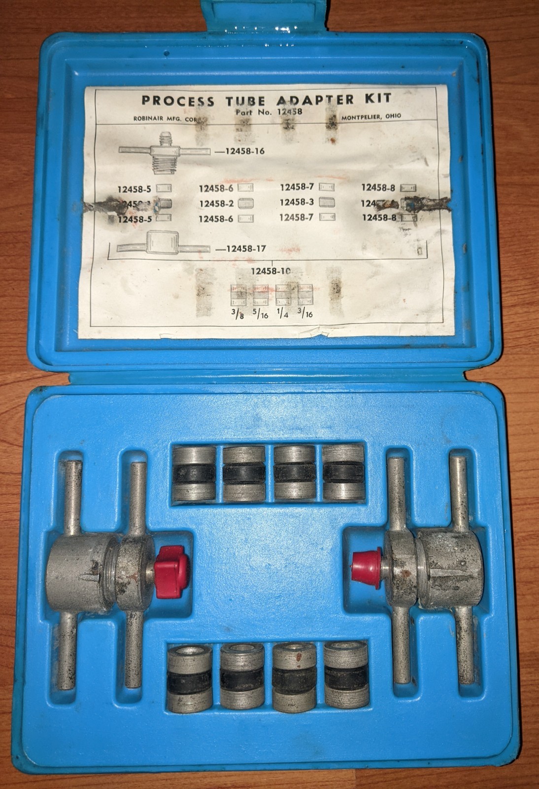 Robinair Robinar Rob HVAC A/C Process Tube Adapter Repair Tool Kit 12458 12396