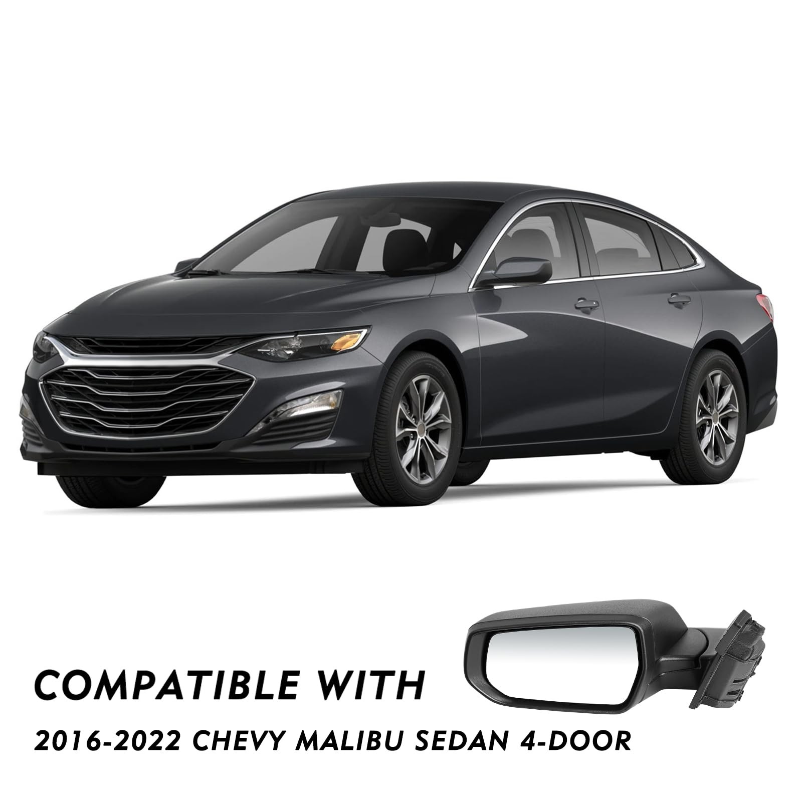 3-Pin Left Driver Rearview Side Mirror Fit 2016-2022 Malibu GM1320538 84288097