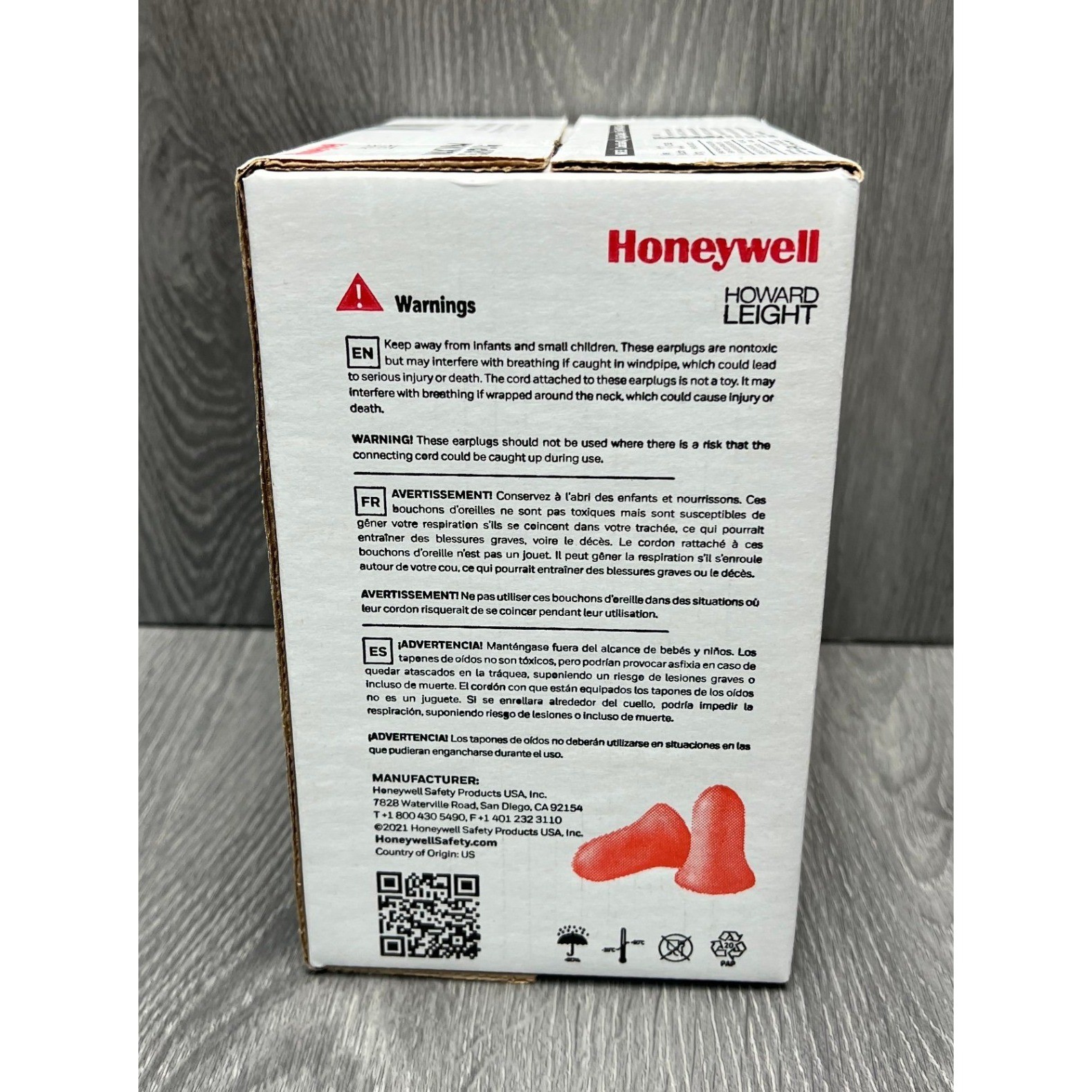 Honeywell Howard Leight MAX-1 Uncorded Foam Earplugs 200 Pairs NRR 33dB Orange