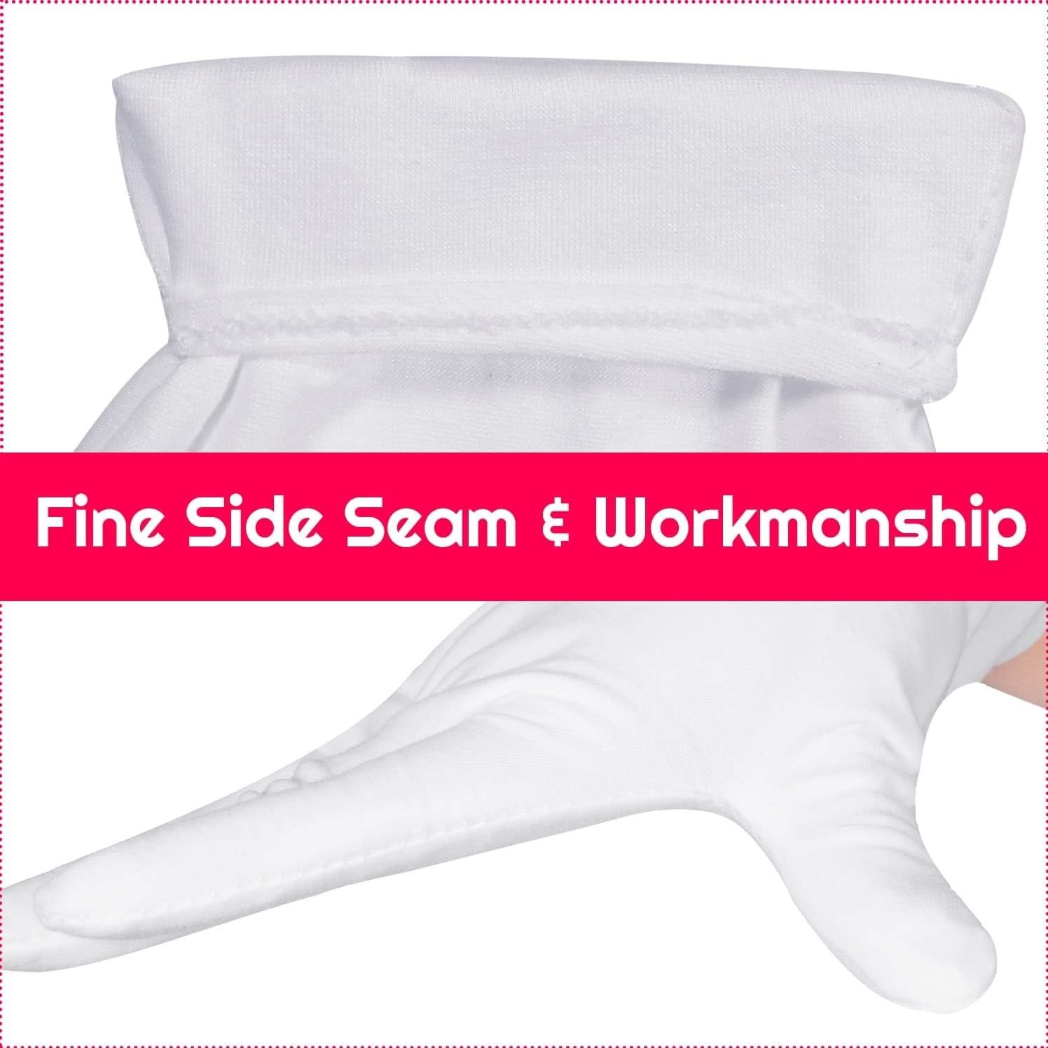 Cotton Gloves, 3 Pairs White Cotton Gloves Gloves for Women Men Eczema Dry Ha…