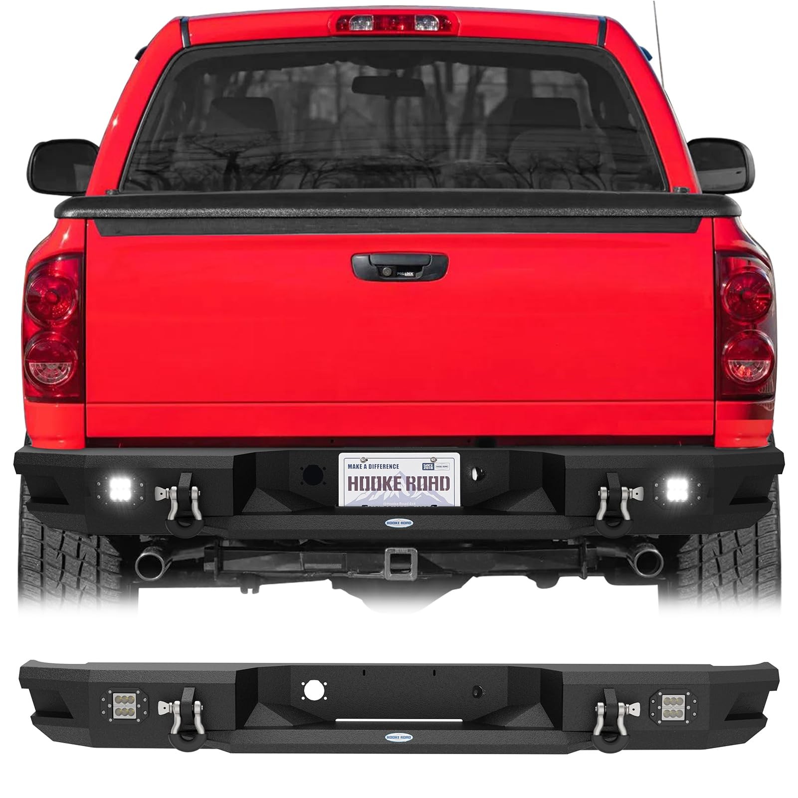 Rear Bumper for Ram 1500 2002-2008 Step Back D-Rings License Mount