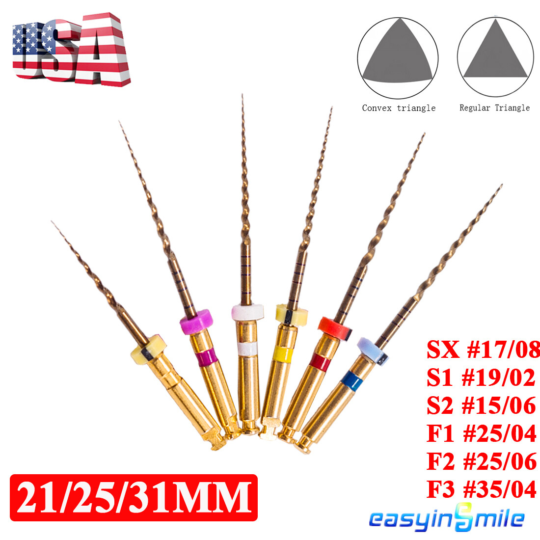 Dental Endo Rotary Files X-Pro Gold Taper NITI Endodontic Root Files Sx-F3 25MM