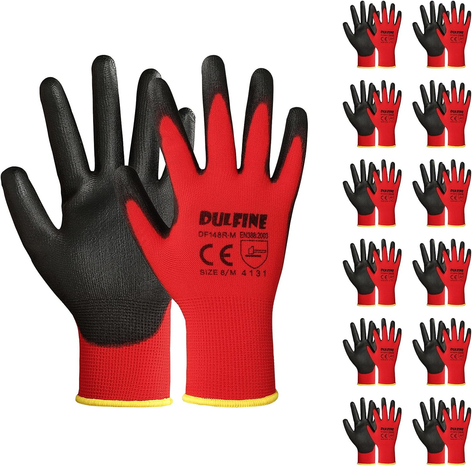 Safety Work Gloves for Men & Women, PU Coated Seamless Knit Grip | Smooth Grip o