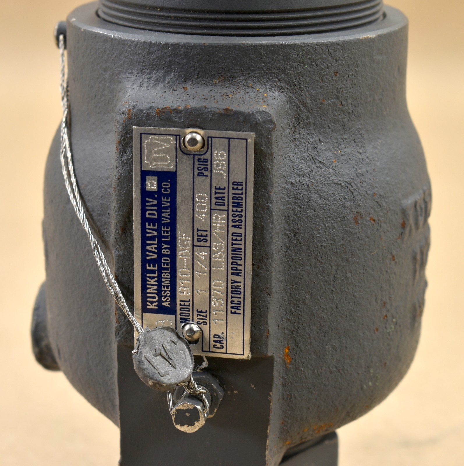 Keystone Kunkle Valve 910-BGF Safety Relieve Valve ,1.25″, 400PSIG, 11370 LBS/HR