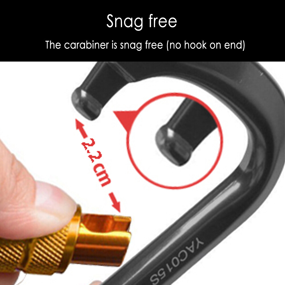 Screw Locking Carabiner +10mm Prusik Cord Loop Rock Climbing Rope Tree Arborist